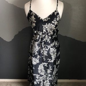 Full length satin nightgown and robe